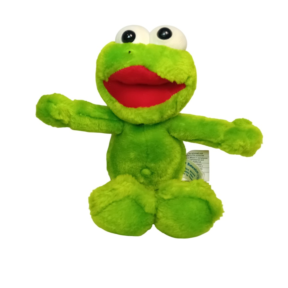 1998 Vintage Toy Network Freddy Frog Plushie Stuffed Animal Toy Collectible 8.5"